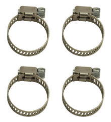 Derale 13008 - Stainless Steel Worm Gear 5/16" Band 4 Piece Hose Clamp Set