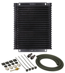 Derale 13615 - 21 Row Series 9000 Plate & Fin Transmission Cooler Kit, 1/2" NPT
