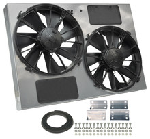 Derale 16927 - Powerpack - High Output Dual 12" Electric RAD Fan/Powder coated Steel Shroud Kit