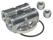 Derale 15746 - Dual Side Ports Spin On Adapter with 1/2" NPT Ports and 3/4"-16 Filter Thread