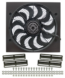 Derale 16919 - High Output 17" Electric Puller Fan/Black Steel Shroud Kit