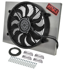 Derale 16828 - Powerpack - High Output Single 17" Electric RAD Fan/Aluminum Shroud Kit