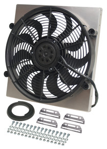 Derale 16816 - Powerpack - High Output Single 17" Electric RAD Fan/Aluminum Shroud Kit