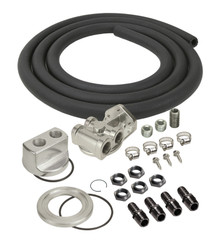Derale 15780 - Single Mount Univ Oil Fltr Reloc Kit, 1/2" NPT Side Ports, 3/4"-16 Filter Thread