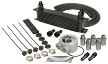 Derale 15602 - 10 Row Series 10000 Stack Plate Universal Engine Oil Cooler Kit Sandwich Adapter