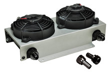 Derale 15840 - 19 Row Hyper-Cool Dual Cool Remote Fluid Cooler, -8AN