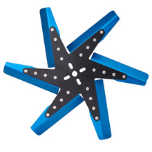 Derale 19917 - 17" High Performance Aluminum Standard Rotation Flex Fan Blue Blade w/ Black Hub