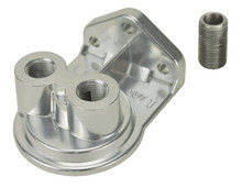 Derale 25044 - Single Ports Up 1/4" NPT Remote Filter Mount with 3/4"-16 Filter Threads