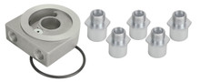 Derale 25783 - Low Profile Pressure relief Sandwich Adapter w/ 3/8" NPT Ports & 22x1.5mm Thread