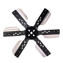 Derale 17617 - 17" Heavy Duty Stainless Steel Reverse Rotation Flex Fan, Black Hub