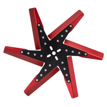 Derale 19817 - 17" High Performance Aluminum Standard Rotation Flex Fan, Red Blade w/ Black Hub