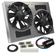 Derale 66837 - Powerpack- High Output Dual 12" Electric RAD Fan/Alum Shroud Kit -PWM Controller