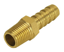 Derale 98100 - Straight Hose Barb Fitting, 1/4" NPT Male x 3/8" Barb, Each