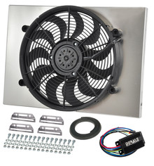 Derale 66828 - Powerpack - High Output Single 17" RAD Fan/Alum Shroud Kit w/ PWM Controller