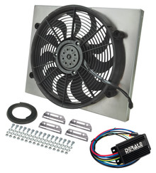 Derale 66823 - Powerpack - High Output Single 17" RAD Fan/Alum Shroud Kit w/ PWM Controller