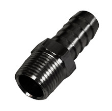 Derale 98102 - Straight Hose Barb Fitting, 3/8" NPT Male x 1/2" Barb, Each