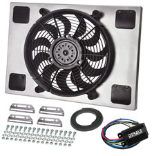 Derale 66827 - Powerpack - High Output Single 14" RAD Fan/Alum Shroud Kit w/ PWM Controller