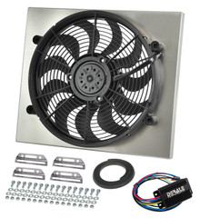 Derale 66822 - Powerpack - High Output Single 17" RAD Fan/Alum Shroud Kit w/ PWM Controller