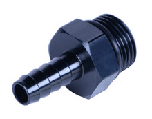 Derale 98206 - Aluminum Cooler/Adapter Fitting 3/8" hose barb x -10AN O-ring, Black Anodized