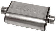 Dynomax 17218 - Muffler - Ultra Flo Welded - 2.5 in Center Inlet - 2.5 in Center Outlet - 14 x 9.75 x 4.5 in Oval Body - 19 in Long - Stainless - Natural - Universal - Each
