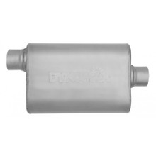 Dynomax 17219 - Muffler - Ultra Flo Welded - 2.5 in Offset Inlet - 2.5 in Center Outlet - 14 x 9.75 x 4.5 in Oval Body - 19 in Long - Stainless - Natural - Each
