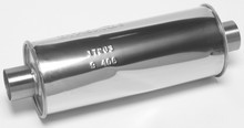 Dynomax 17296 - Muffler - Ultra Flo - 3 in Center Inlet - 3 in Center Outlet - 16 x 6 in Round Body - 20 in Long - Stainless - Polished - Universal - Each