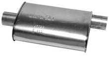 Dynomax 17793 - Muffler - Super Turbo - 3 in Offset Inlet - 3 in Center Outlet - 16 x 5.5 x 11 in Oval Body - 23 in Long - Steel - Aluminized - Universal - Each