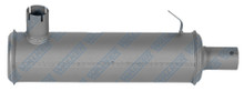 Dynomax 22022 - Muffler - 1.375 in Side Inlet - 1.5 in Center Outlet - 12 x 3.25 in Round Body - 14.63 in Long - Steel - Aluminized - Tractor - Each