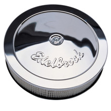 Edelbrock 1207 - Air Cleaner Pro-Flo Series Round Steel Top Paper Element 14In Dia X 3 313In Chrome