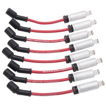 Edelbrock 22715 - Spark Plug Wire Set Ls Kit w/ Metal Sleeves 99-15 50 Ohm Resistance Red Wire (Set of 8)