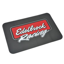 Edelbrock 2324 - Racing Fender Cover - PVC Foam Mat - 2 Color Printed  Racing Logo