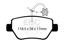 EBC DP32258C - 2014-2016 Maserati Ghibli 3.0L Twin Turbo (330) Redstuff Rear Brake Pads