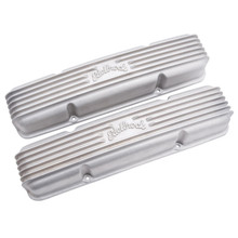 Edelbrock 41459 - Valve Cover Classic Series Chevrolet 1959-1986 262-400 CI V8 w/ o Breather Holes Satin