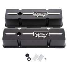 Edelbrock 41643 - Valve Cover Racing Series Chevrolet 1959-1986 262-400 CI V8 Tall Black