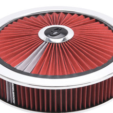 Edelbrock 43660 - Air Cleaner Pro-Flo High-Flow Series Round Filtered Top Cloth Element 14In Dia X 3 125In