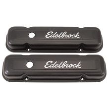 Edelbrock 4453 - Valve Cover Signature Series Pontiac 1962-1979 301-455 CI V8 Low Black