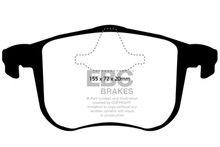 EBC DP41416R - 06-11 Saab 9-3 2.0 Turbo (Aero) Yellowstuff Front Brake Pads