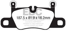 EBC DP42371R - 2016+ Porsche 911 (991/2 w/Cast Iron Rotors) 3.0TT Carrera Yellowstuff Rear Brake Pads