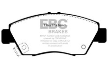EBC DP4891R - 12 Acura ILX 1.5 Hybrid Yellowstuff Front Brake Pads