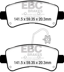EBC DP63060 - 2014-2016 Ram Trucks Promaster 3.0L TD Greenstuff Rear Brake Pads