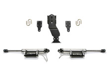Fabtech FTS22314 - 19-20 Ford F450/F550 4WD Dual Steering Stabilizer System w/DL 2.25 Resi Shocks