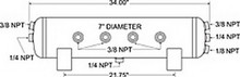 Firestone 9242 - Air Tank 5 Gallon 7in. x 34in. (6) 3/8in. NPT Ports 150 PSI Max - Black (WR1760)