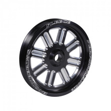 Fleece Performance FPE-34211-BLK-SPK - Spoke Design Cummins Dual Pump Pulley Fleece Black Performance