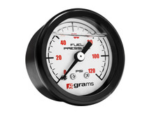Grams Performance G2-99-1200W - Universal 0-120 PSI Fuel Pressure Gauge - White Face