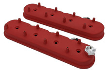 Granatelli Motorsports 640363 - Granatelli 96-22 GM LS Tall Valve Cover w/Integral Angled Coil Mounts - Red Wrinkle (Pair)