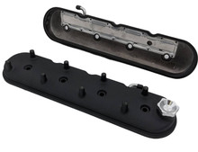 Granatelli Motorsports 640367 - Granatelli 96-22 GM LS Standard Hieght Valve Cover w/Angled Coil Mount - Blk Wrinkle (Pair)