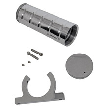 Granatelli Motorsports 510108 - Granatelli Universal Aluminum Remote Power Steering Reservoir - Satin (Incl Mounting Clamp)