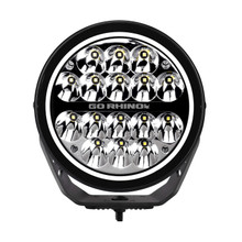Go Rhino 750800711SRS - Xplor Blackout Series Round LED Spot Light Beam w/DRL (Surface/Thread Stud Mnt) 7in. - Blk