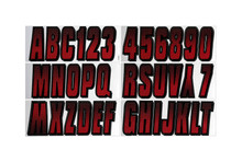 Hardline REBKG300 - Boat Lettering Registration Kit 3 in. - 300 Red/Black