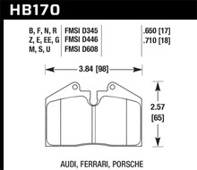 Hawk HB170D.650 - 1999 Ferrari F355 Front ER-1 Brake Pads